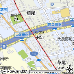 大阪府堺市東区草尾160周辺の地図