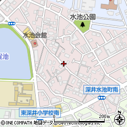 大阪府堺市中区深井水池町周辺の地図