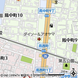 ダイソー＆アオヤマ堺鳳店周辺の地図