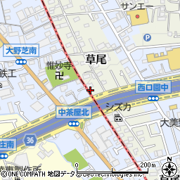 大阪府堺市東区草尾120周辺の地図