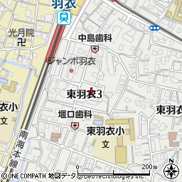 大阪府高石市東羽衣3丁目14周辺の地図