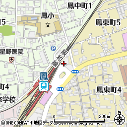 肉炉端 弁慶 鳳駅前店周辺の地図
