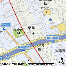 大阪府堺市東区草尾119周辺の地図