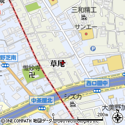 大阪府堺市東区草尾112周辺の地図