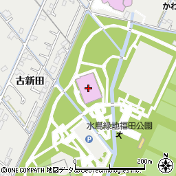 水島緑地福田公園　体育館周辺の地図