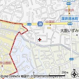 大阪府堺市中区深井中町1080-18周辺の地図