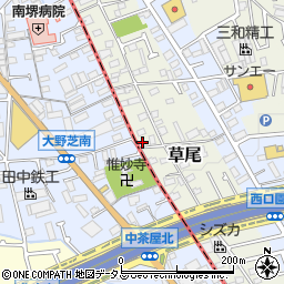 大阪府堺市東区草尾85周辺の地図