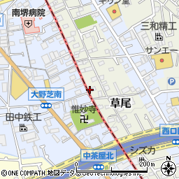 大阪府堺市東区草尾83-2周辺の地図