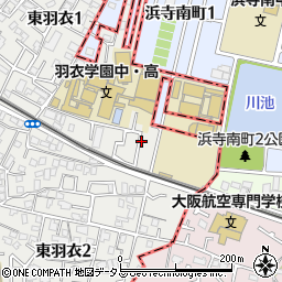 大阪府高石市東羽衣1丁目13周辺の地図