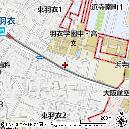 大阪府高石市東羽衣1丁目14周辺の地図