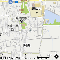 阿弥・自治会館周辺の地図