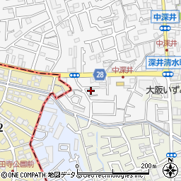 大阪府堺市中区深井中町1990周辺の地図