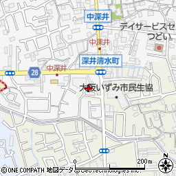 大阪府堺市中区深井中町1969周辺の地図
