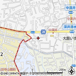 大阪府堺市中区深井中町1990-34周辺の地図