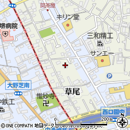 大阪府堺市東区草尾89-6周辺の地図