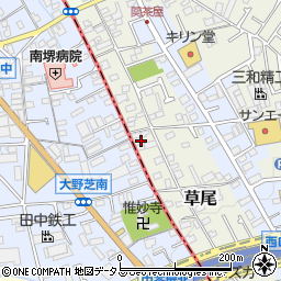 大阪府堺市東区草尾79-4周辺の地図