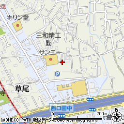 大阪府堺市東区草尾99周辺の地図