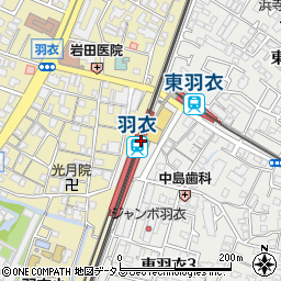 南海電気鉄道株式会社　羽衣駅周辺の地図