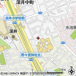 大阪府堺市中区深井中町1359-1周辺の地図