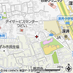 大阪府堺市中区深井中町1415-13周辺の地図