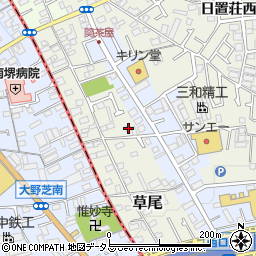 大阪府堺市東区草尾73周辺の地図
