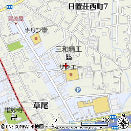 大阪府堺市東区草尾63周辺の地図