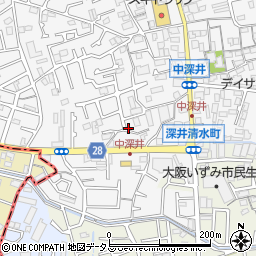 大阪府堺市中区深井中町1955-5周辺の地図