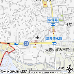 大阪府堺市中区深井中町1955-7周辺の地図