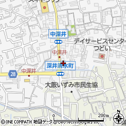 大阪府堺市中区深井中町1897-17周辺の地図