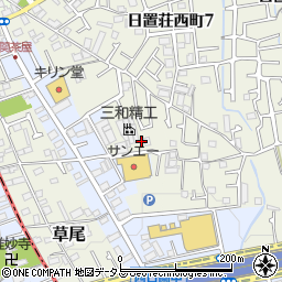 大阪府堺市東区草尾61周辺の地図