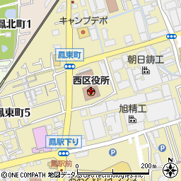 大阪府堺市西区周辺の地図