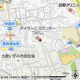 大阪府堺市中区深井中町1836周辺の地図