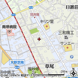 大阪府堺市東区草尾72-7周辺の地図