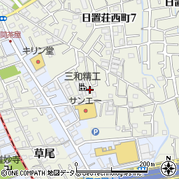 大阪府堺市東区草尾57-9周辺の地図