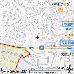 大阪府堺市中区深井中町1984周辺の地図