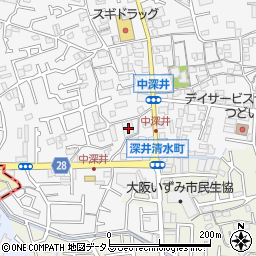 大阪府堺市中区深井中町1952周辺の地図