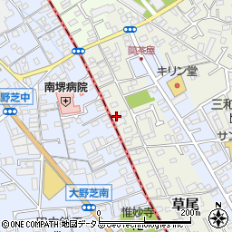 大阪府堺市東区草尾28周辺の地図