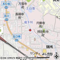 奈良県香芝市別所1022周辺の地図