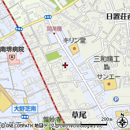 大阪府堺市東区草尾72-8周辺の地図