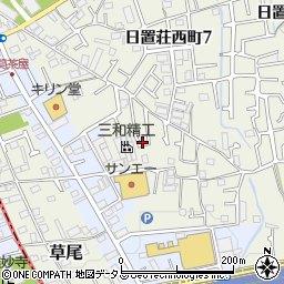 大阪府堺市東区草尾57周辺の地図