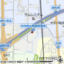 羽曳野ＩＣ前東高架北周辺の地図