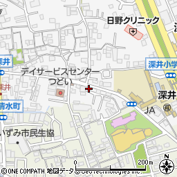大阪府堺市中区深井中町1402-3周辺の地図