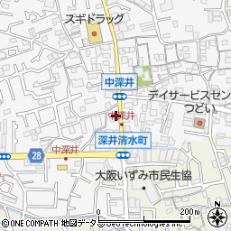 大阪府堺市中区深井中町1964周辺の地図