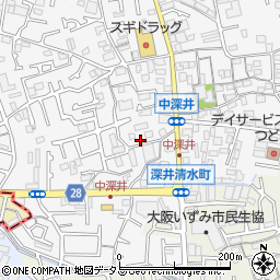 大阪府堺市中区深井中町1950-6周辺の地図