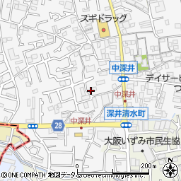 大阪府堺市中区深井中町1950-4周辺の地図