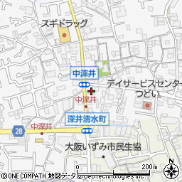 大阪府堺市中区深井中町1895-2周辺の地図