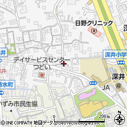 大阪府堺市中区深井中町1402周辺の地図