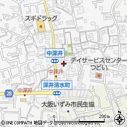 大阪府堺市中区深井中町1893-1周辺の地図