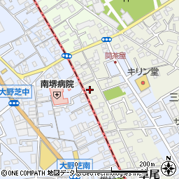 大阪府堺市東区草尾26周辺の地図