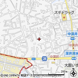 大阪府堺市中区深井中町1119周辺の地図